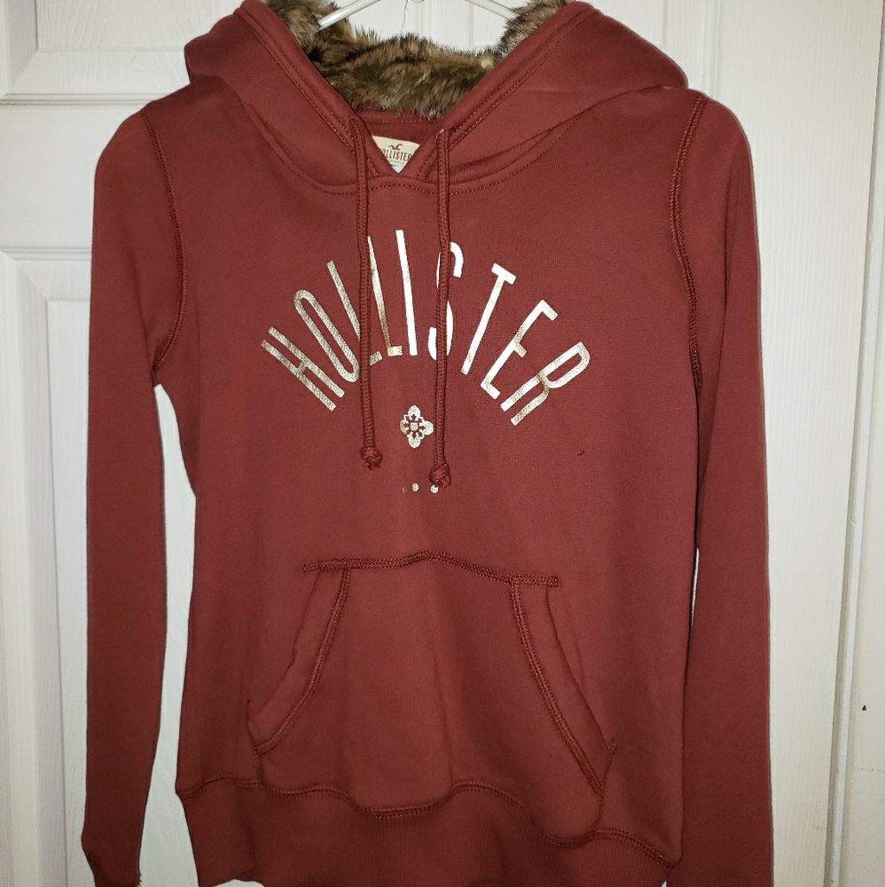 HOLLISTER FUR HOOD HOODIE WOMEN'S
